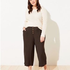 LOFT Plus Button Front Lightweight Fluid Pants NWT